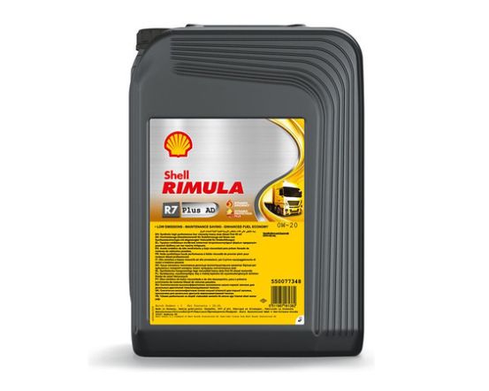SHELL Rimula R7 Plus AD 0W-20 20L